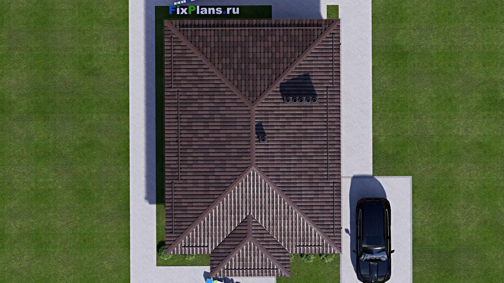 F-16874 - Проект одноэтажного дома 9 на 12, площадью 80 м² с 3 спальнями