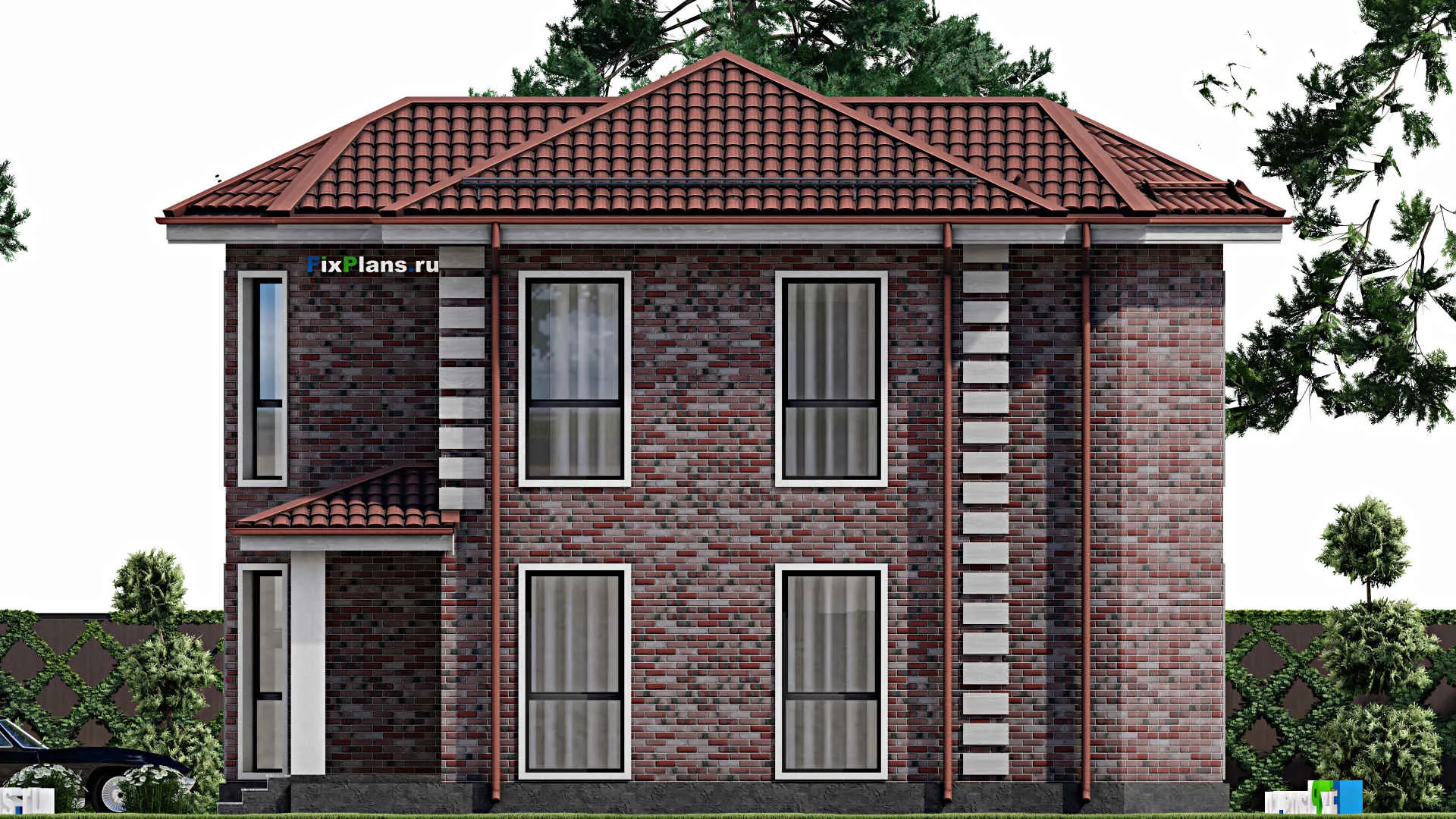 F-2024 - Проект двухэтажного дома 10 на 12, площадью 120 м² с 3 спальнями