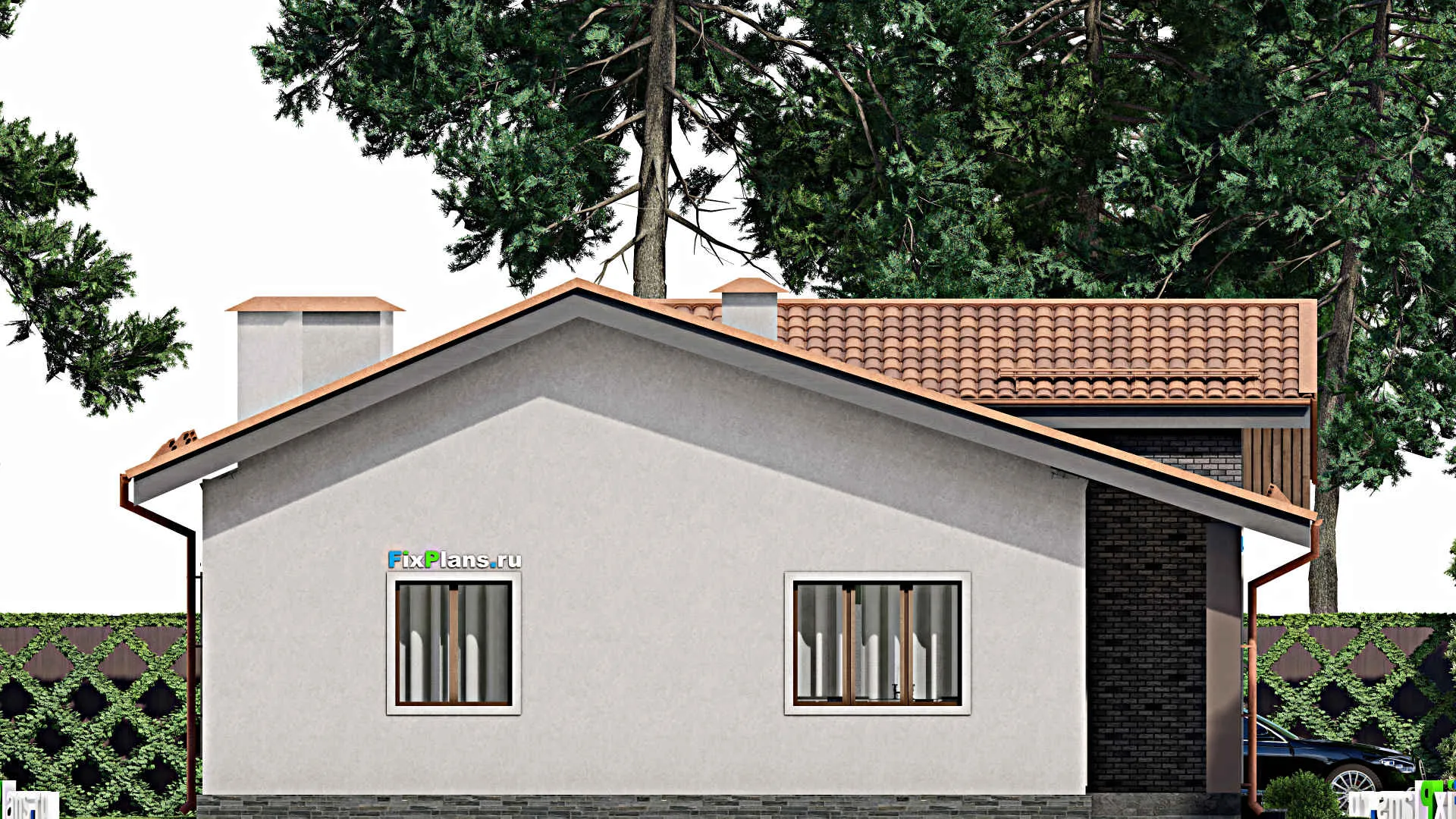 F-10331 - Проект одноэтажного дома 13 на 15, площадью 140 м² с 3 спальнями