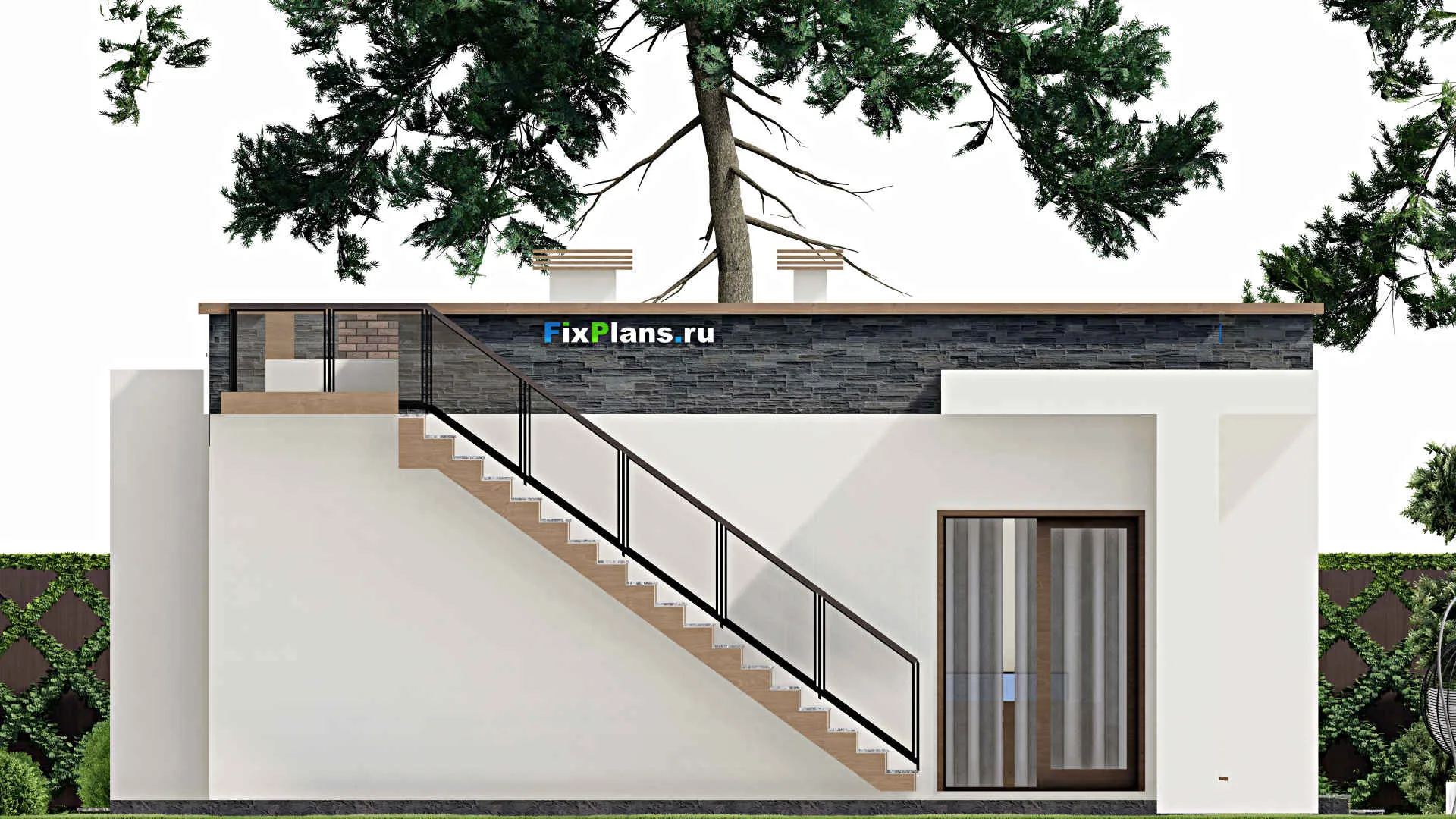 F-9575 - Проект одноэтажного дома 11 на 19, площадью 130 м² с 2 спальнями