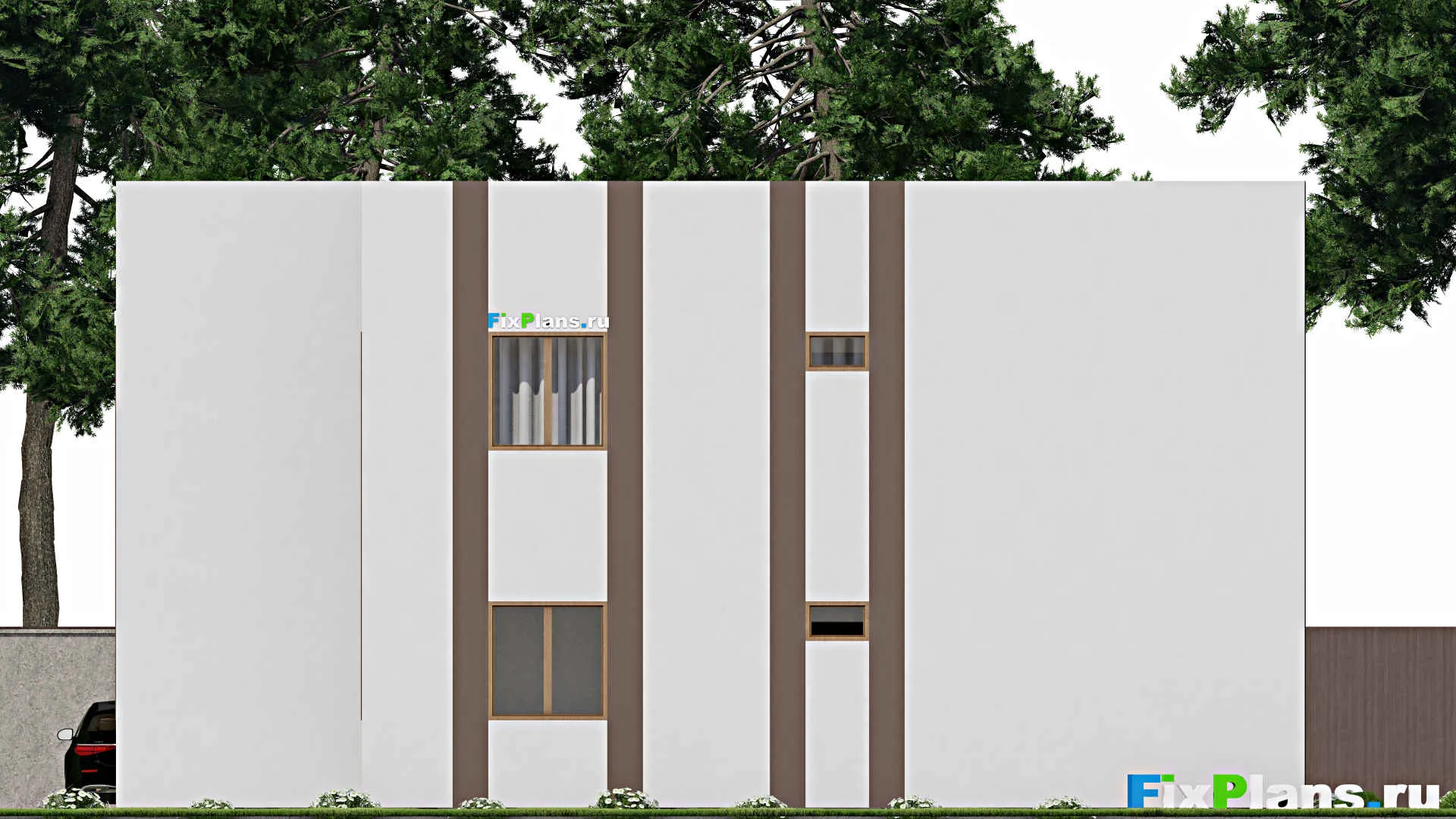 F-10565 - Проект двухэтажного дома 14 на 15, площадью 250 м² с балконом и 5 спальнями