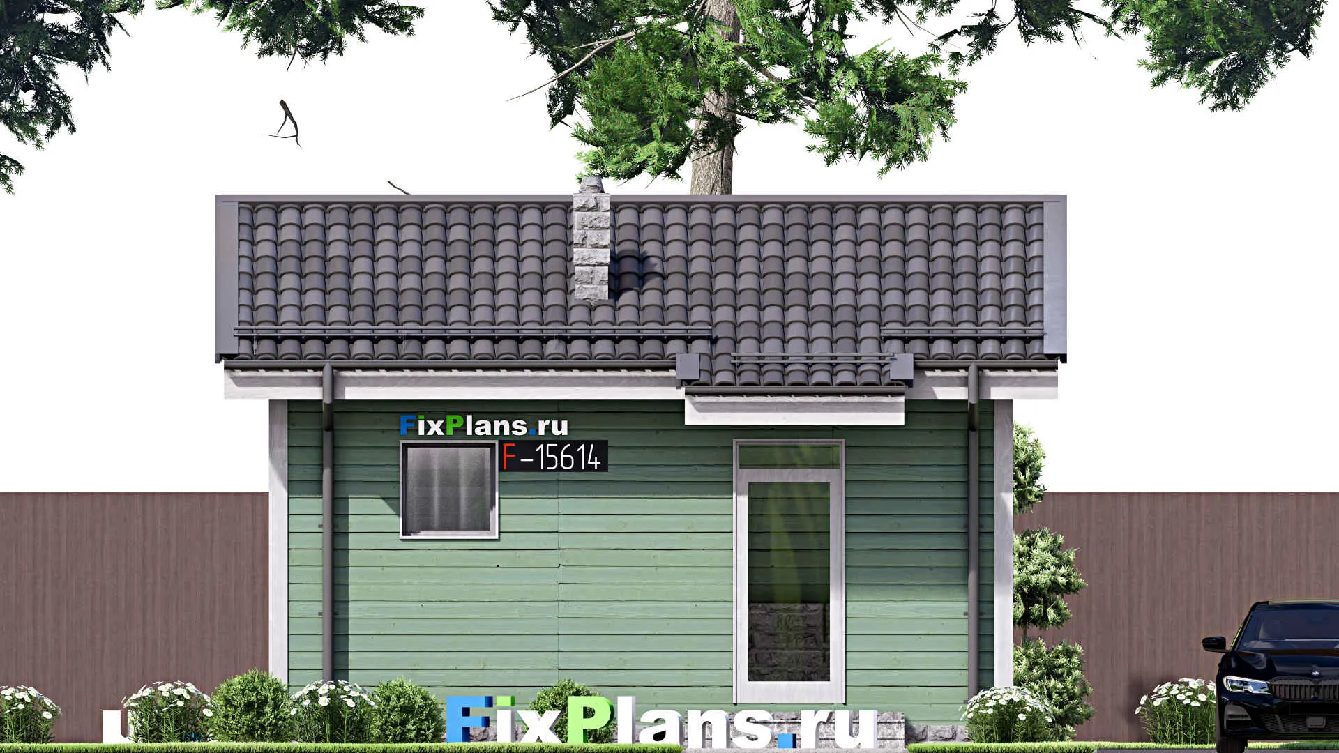 F-15614 - Проект бани 6 на 7, площадью 30 м² с комнатой отдыха