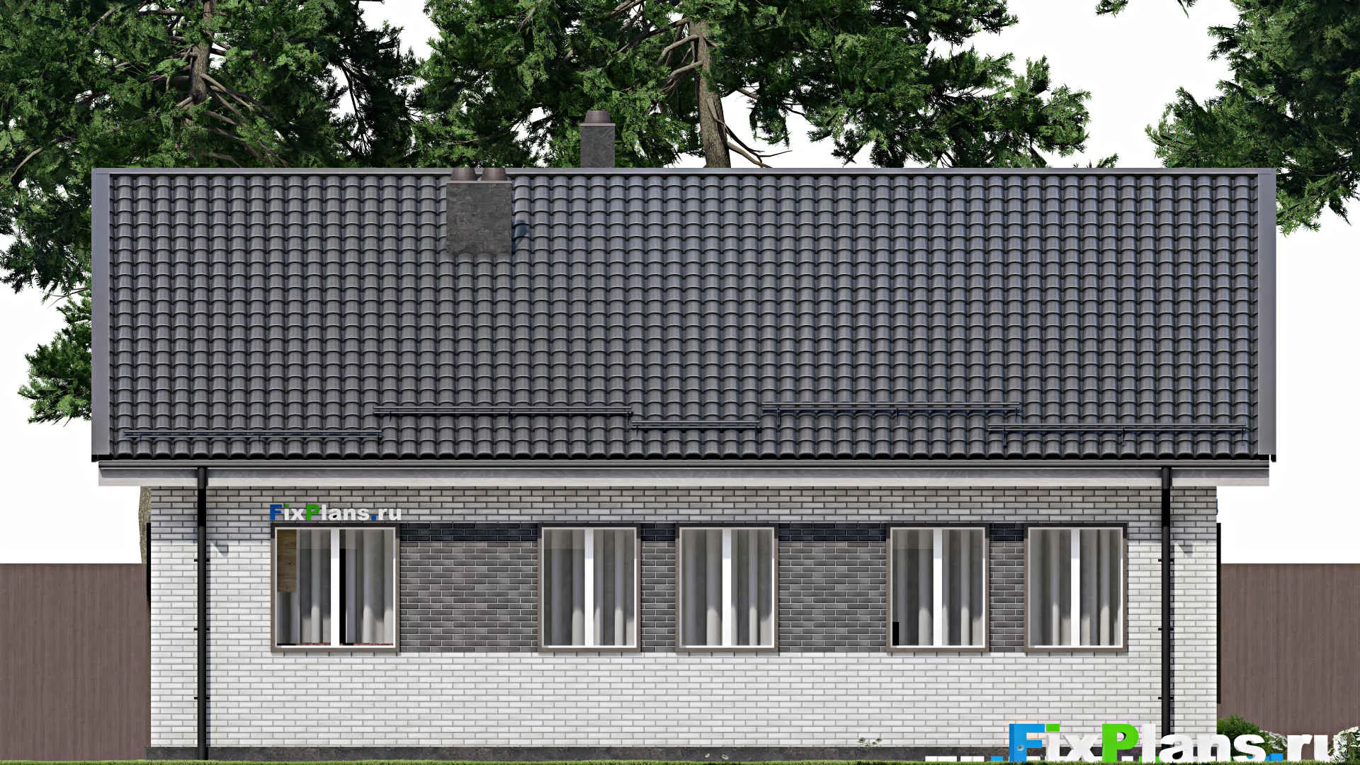 F-3239 - Проект одноэтажного дома 13 на 13, площадью 130 м² с 2 спальнями