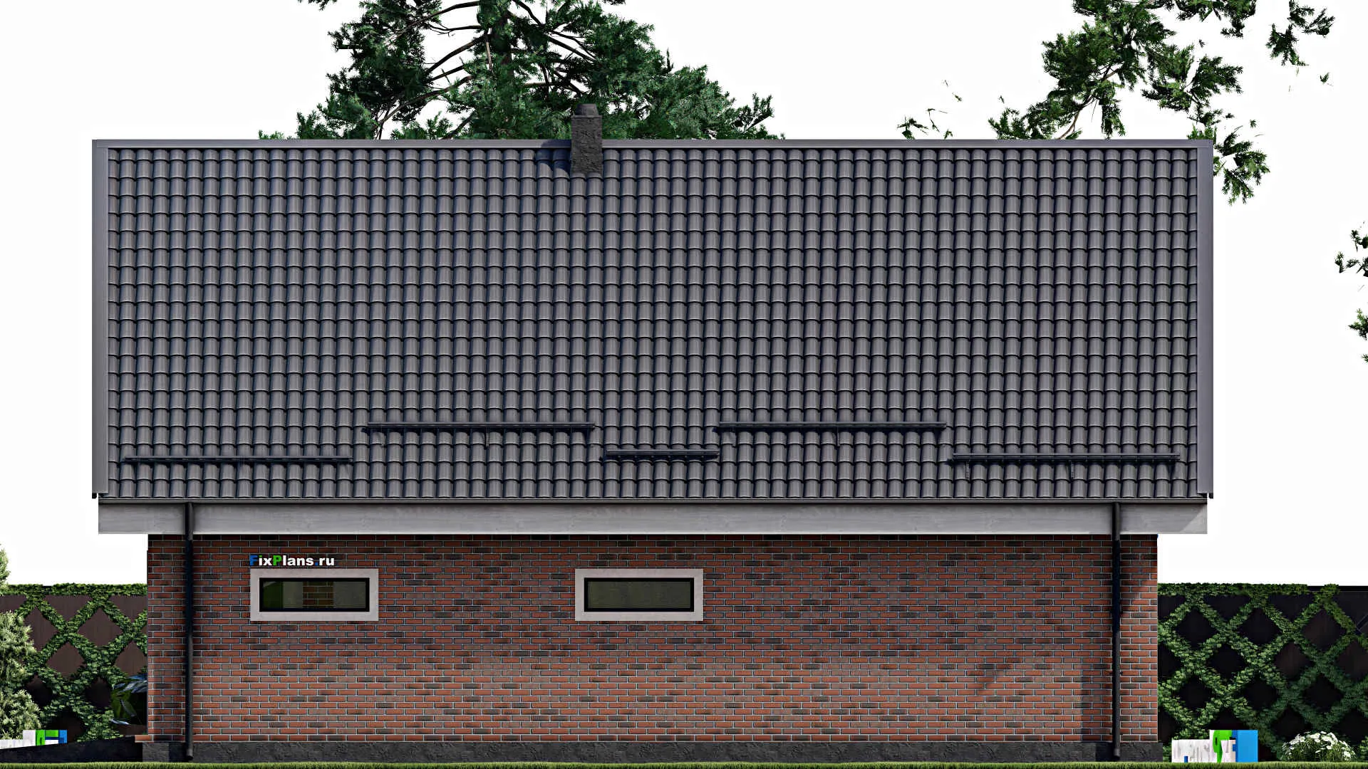 F-3059 - Проект дома с мансардой 9 на 14, площадью 150 м² с балконом, гаражом на 1 машину и 3 спальнями