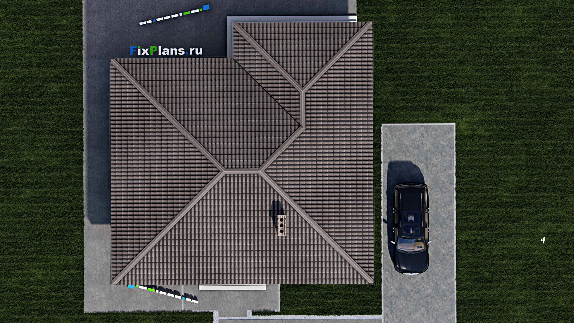 F-0881 - Проект одноэтажного дома 11 на 13, площадью 130 м² с террасой и 3 спальнями