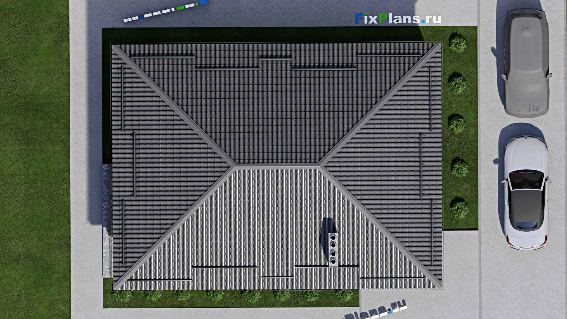 F-2357 - Проект одноэтажного дома 11 на 15, площадью 120 м² с террасой и 1 спальнями