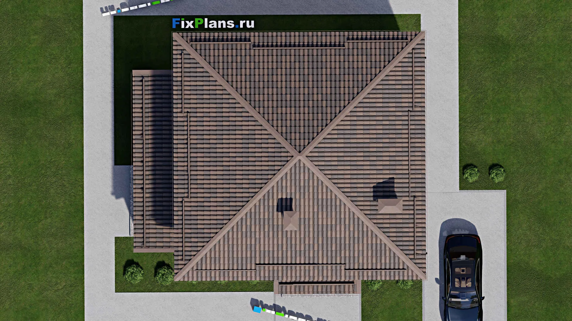 F-10511 - Проект двухэтажного дома 12 на 14, площадью 200 м² с террасой и 4 спальнями