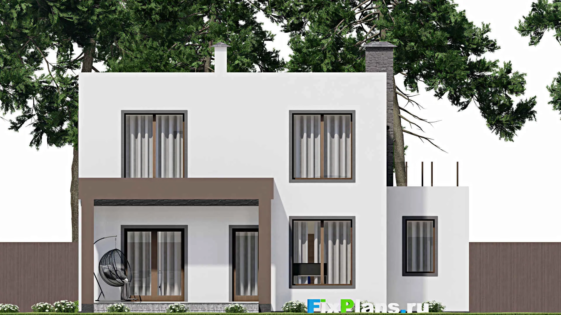 F-10304 - Проект двухэтажного дома 13 на 15, площадью 220 м² с 3 спальнями