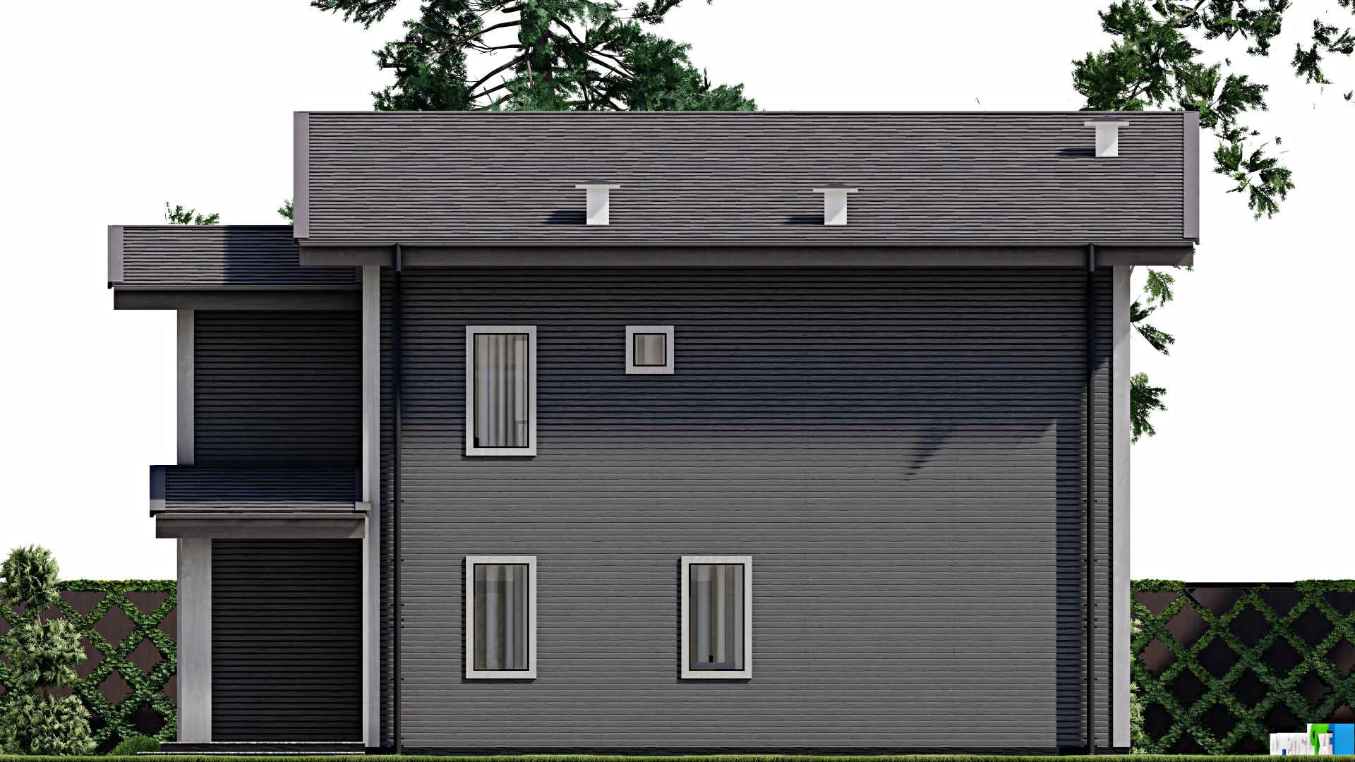 F-7235 - Планы дома с мансардой 11 на 13, площадью 160 м² с 4 спальнями