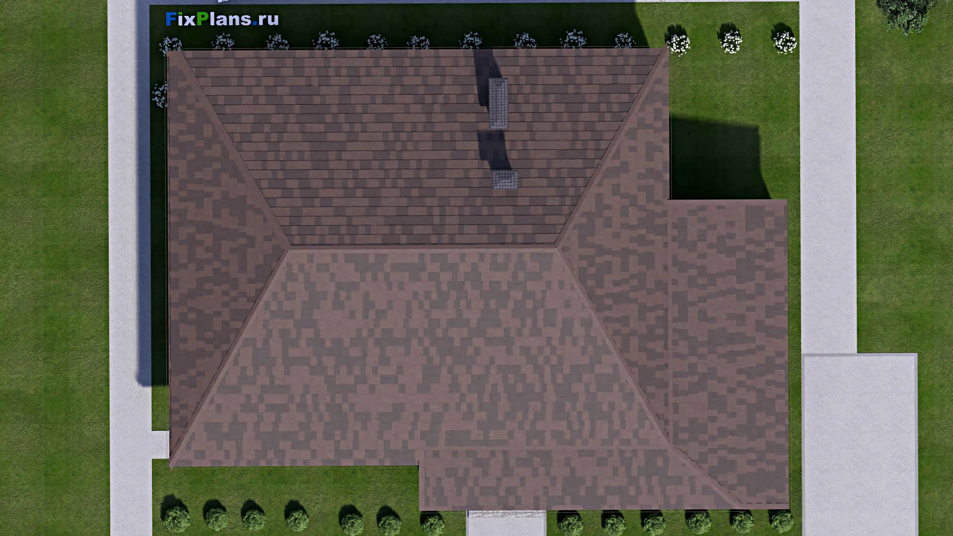 F-14273 - Проект одноэтажного дома 16 на 22, площадью 240 м² с террасой и 4 спальнями