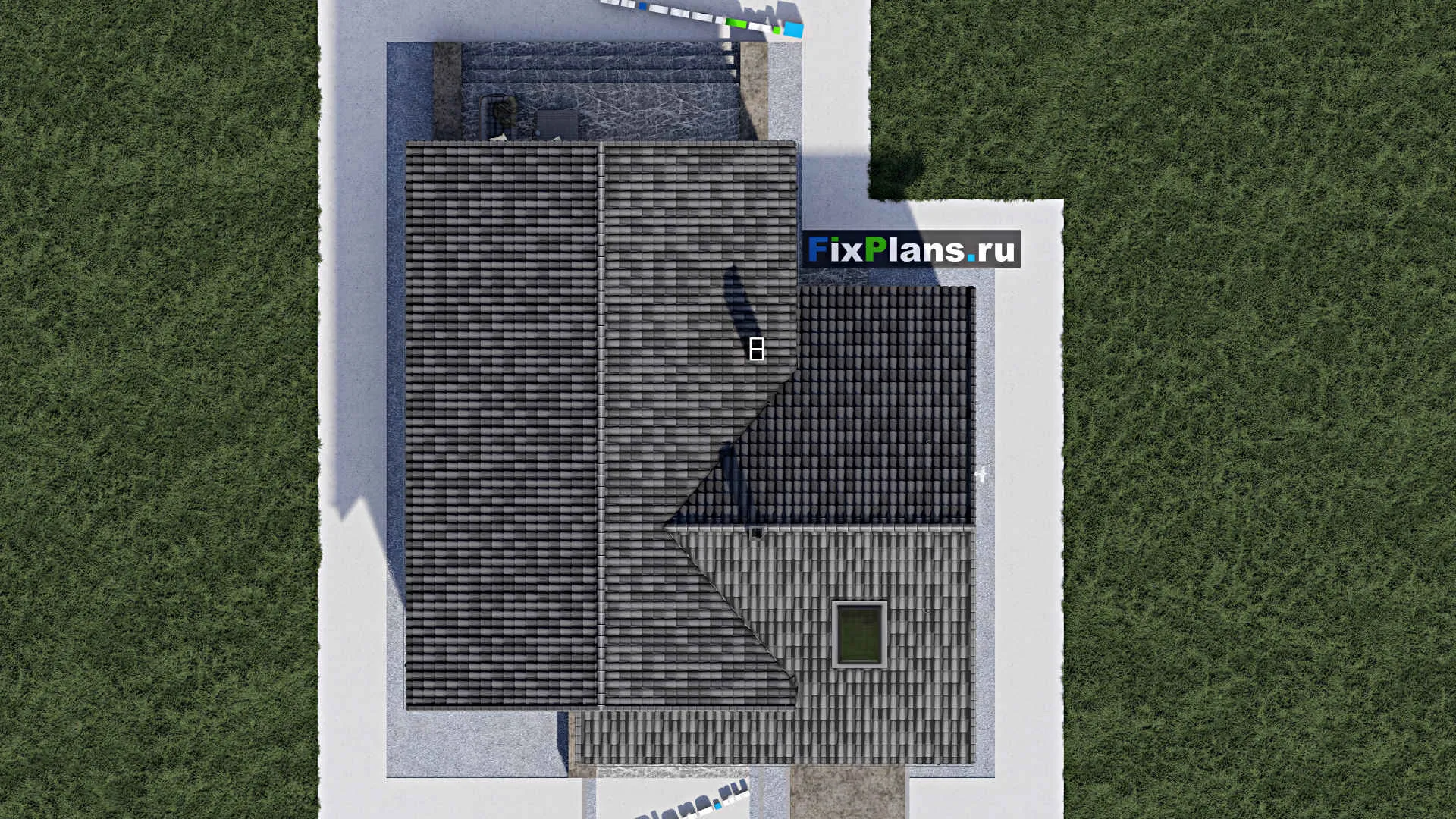 F-1304 - Проект дома с мансардой 12 на 13, площадью 200 м² с террасой, гаражом на 1 машину и 4 спальнями