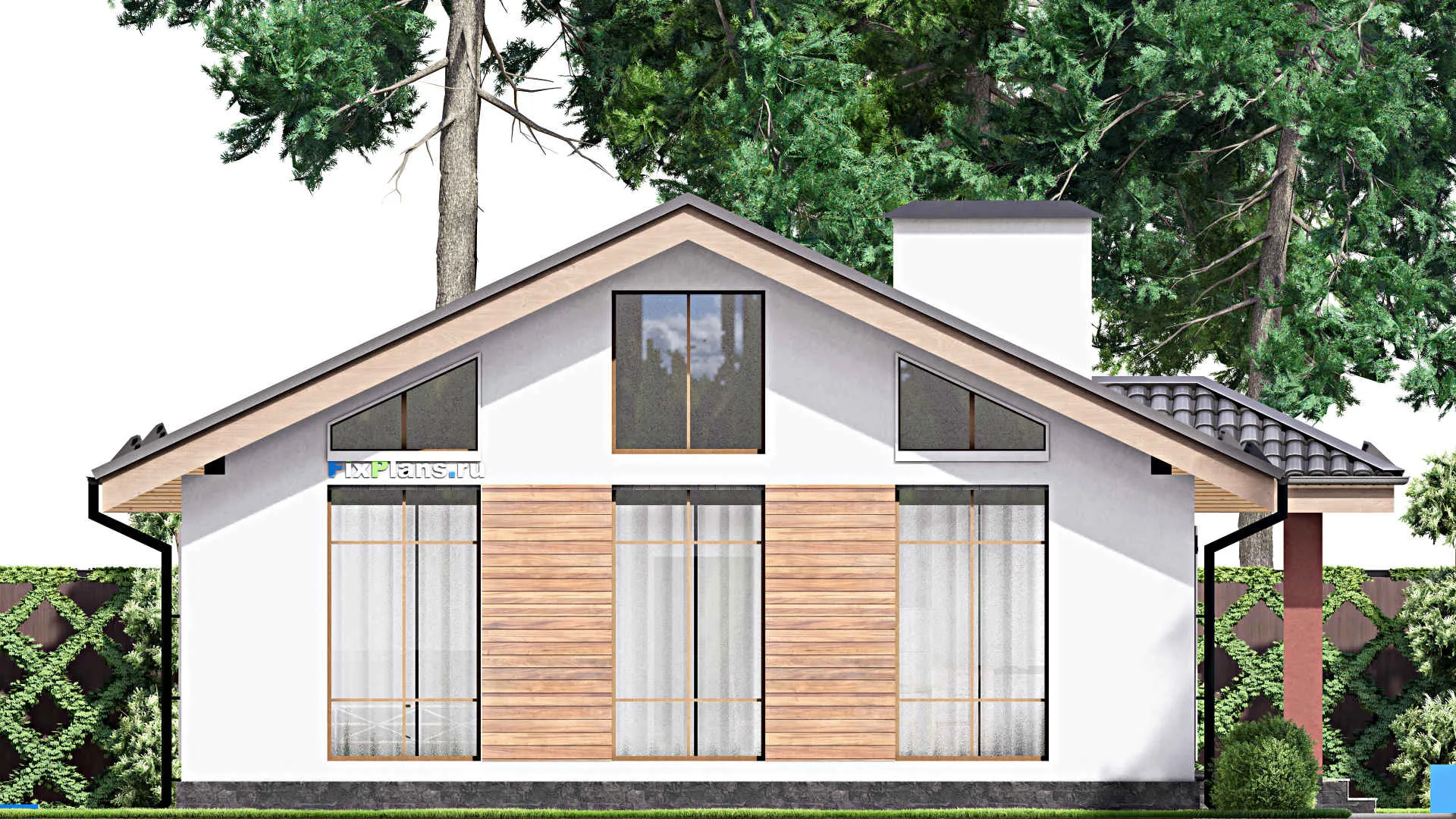 F-12590 - Проект одноэтажного дома 12 на 13, площадью 110 м² с 3 спальнями