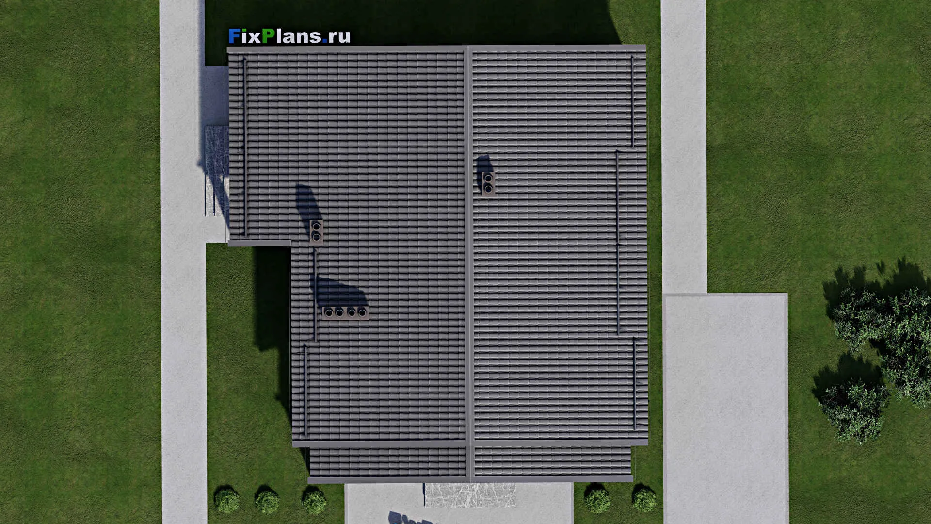 F-4301 - План одноэтажного дома 11 на 13, площадью 140 м² с террасой и 3 спальнями