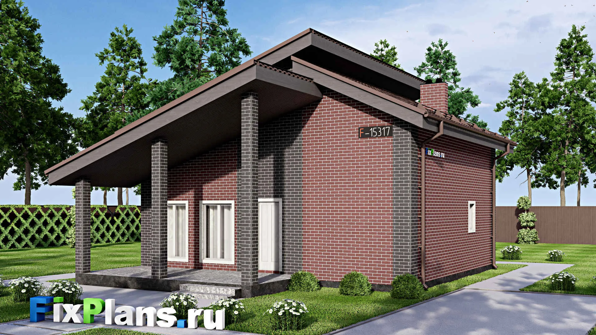 F-15317 - Проект бани 10 на 12, площадью 110 м² с комнатой отдыха, терассой, мансардой, санузлом и спальней