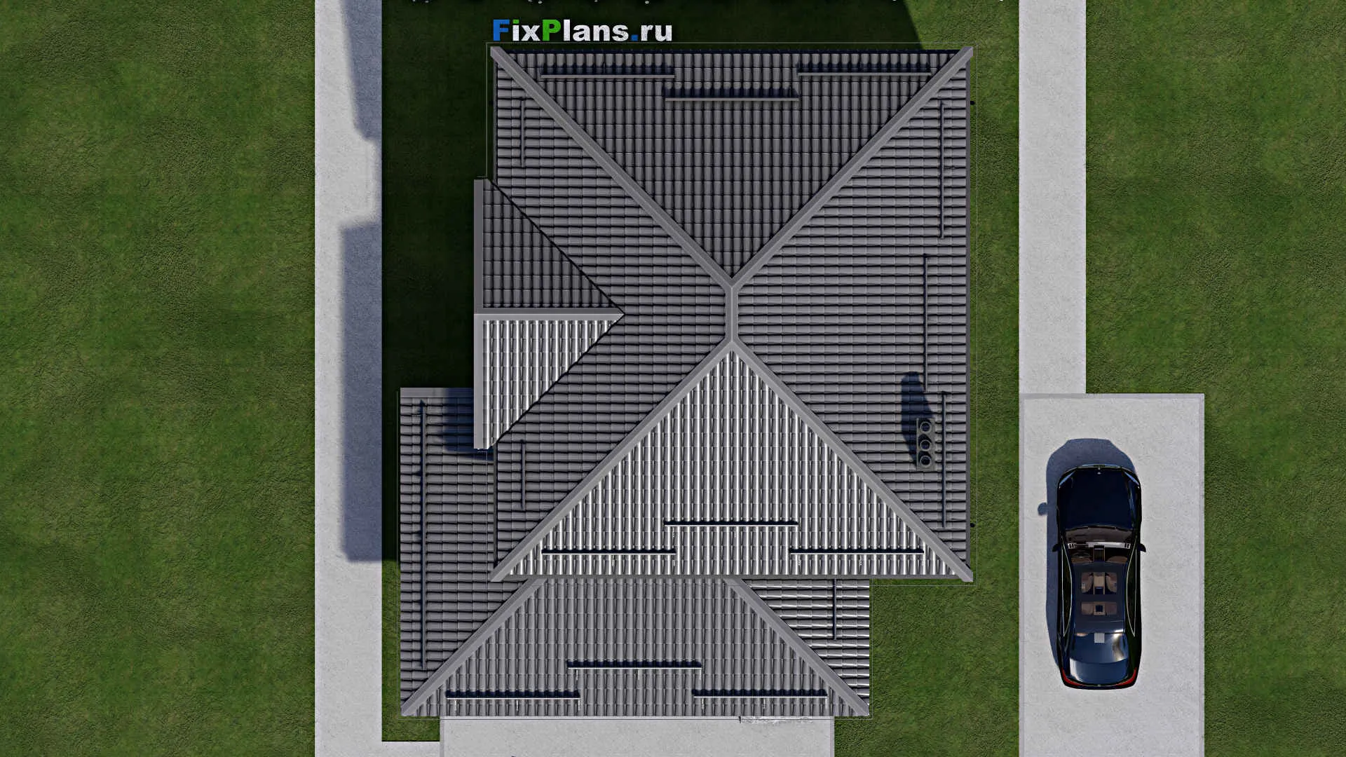 F-3347 - Проект двухэтажного дома 11 на 11, площадью 180 м² с террасой и 4 спальнями
