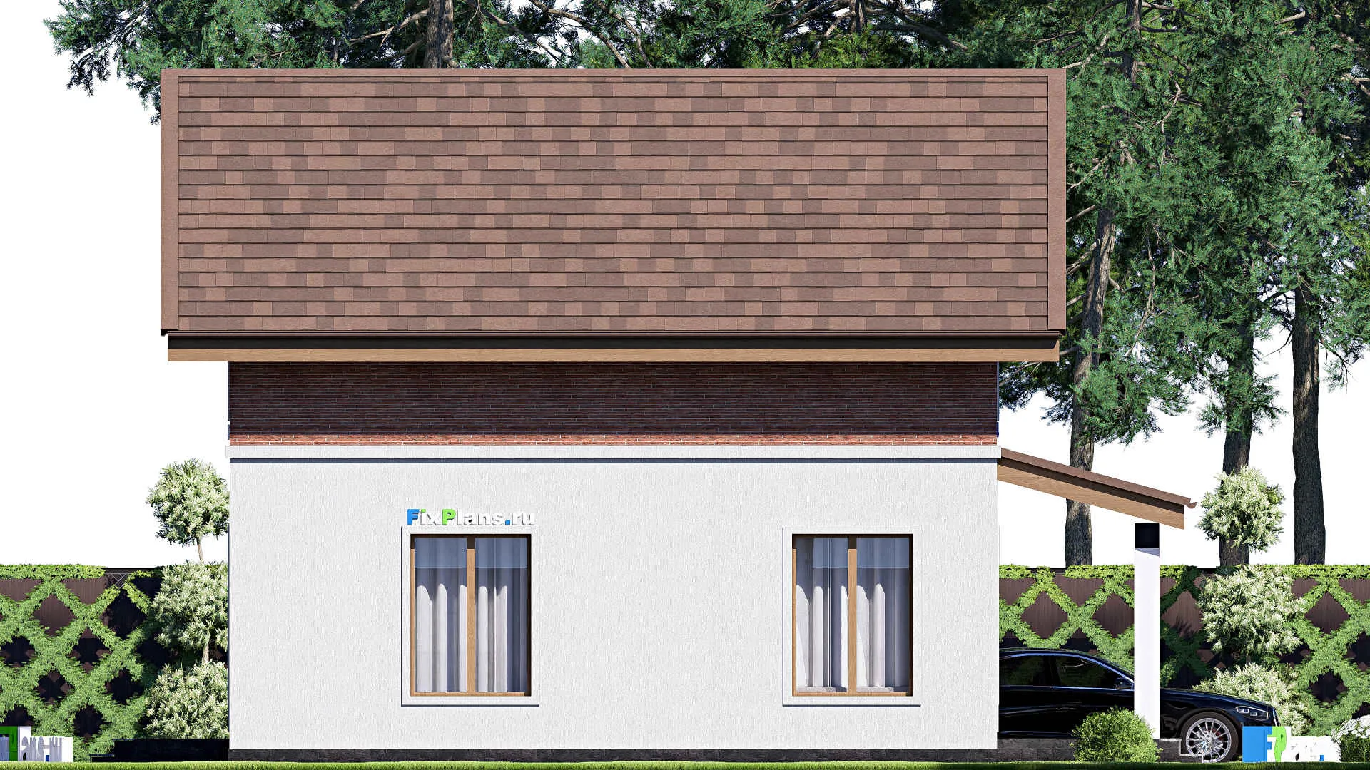 F-20051 - Планы дома с мансардой 10 на 13, площадью 130 м² с 4 спальнями