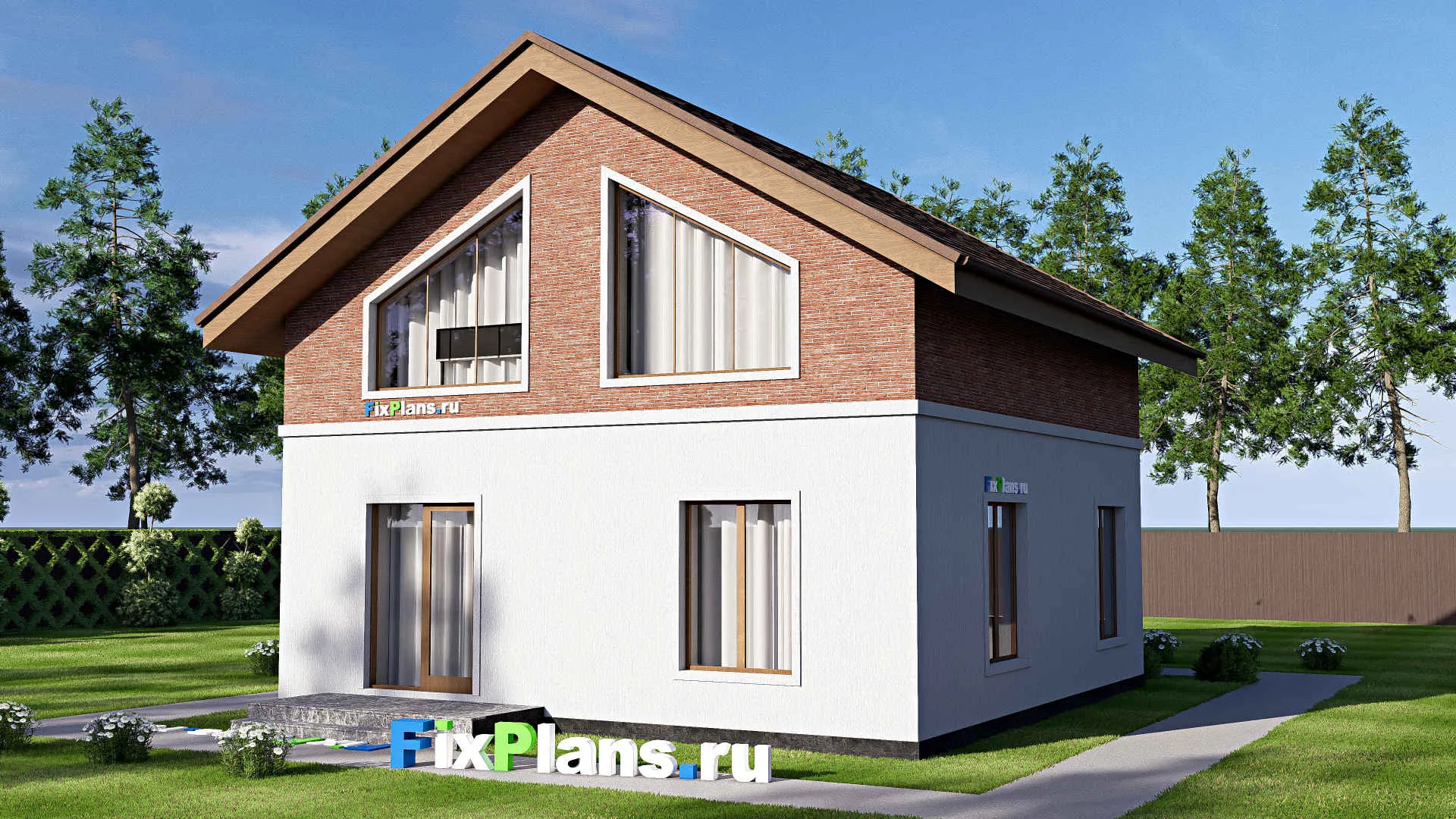 F-20051 - Планы дома с мансардой 10 на 13, площадью 130 м² с 4 спальнями