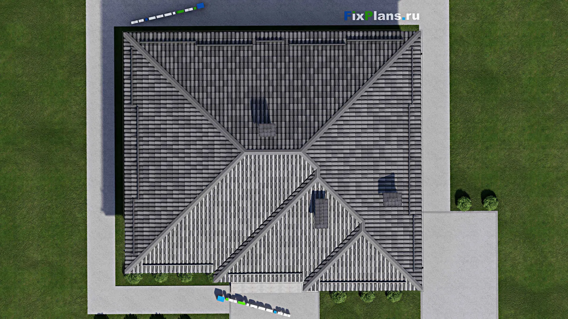F-8819 - Проект одноэтажного дома 13 на 15, площадью 140 м² с 3 спальнями