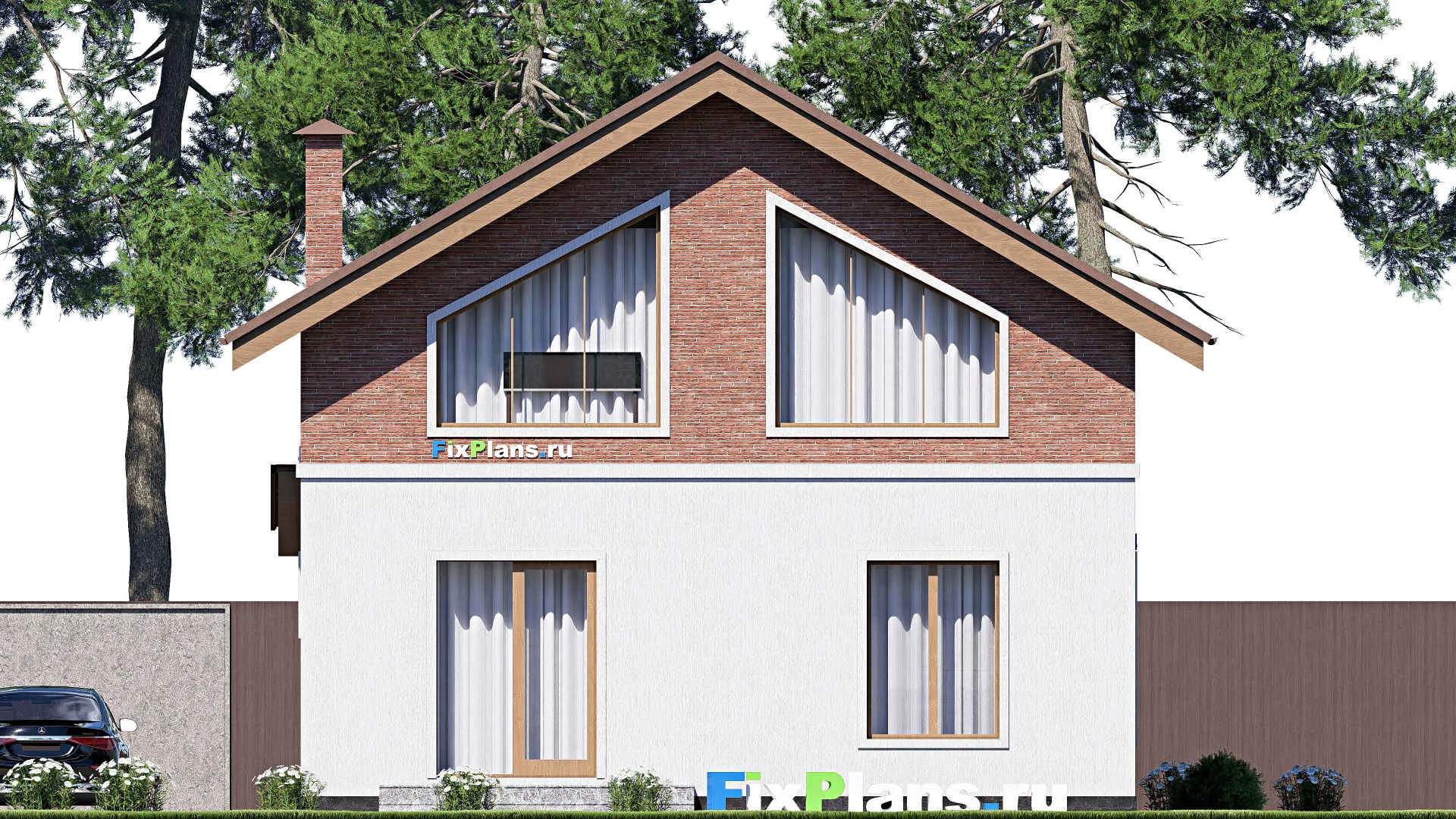 F-20051 - Планы дома с мансардой 10 на 13, площадью 130 м² с 4 спальнями