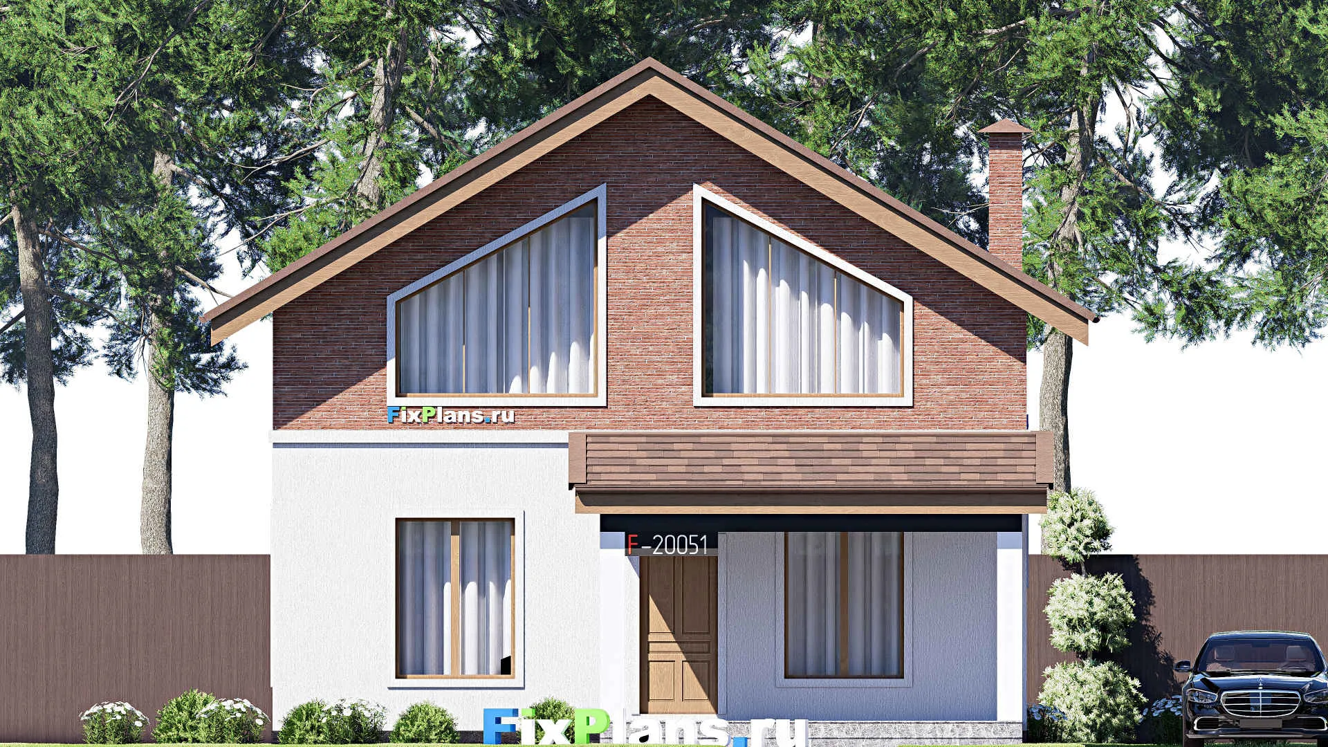 F-20051 - Планы дома с мансардой 10 на 13, площадью 130 м² с 4 спальнями