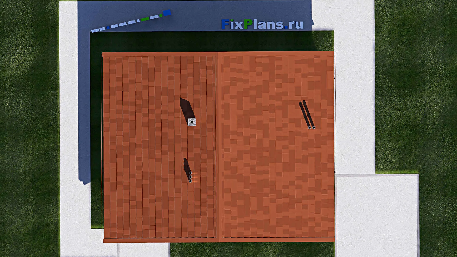 F-18116 - Проект бани 9 на 11, площадью 70 м² с терассой и санузлом